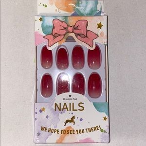 Pink press on nails